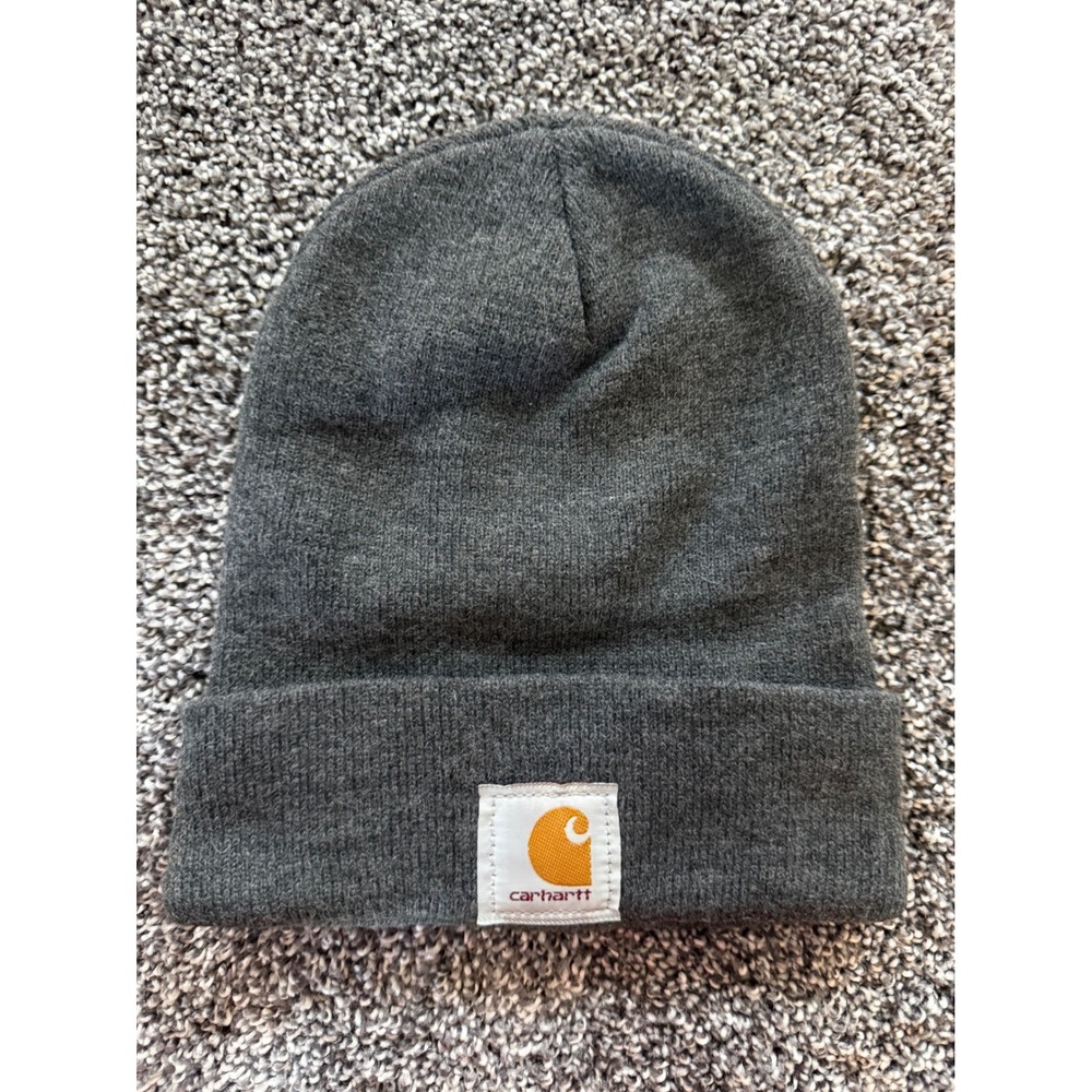 Carhartt A18 CLH Beanie Hat Charcoal Grey GSRX Logo Knit Watch Cap Mens OSFA